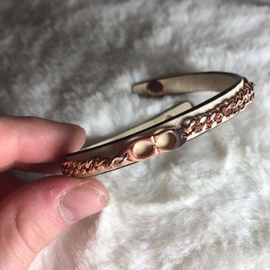 Coach Leather and C Chain Bracelet